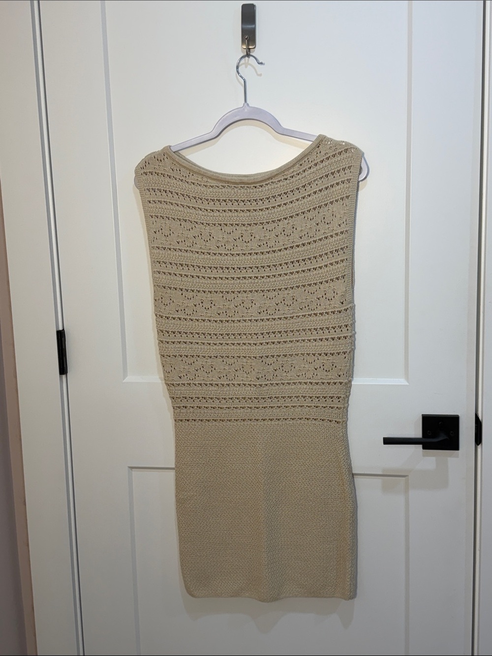 Cream crochet swim cover up/dress